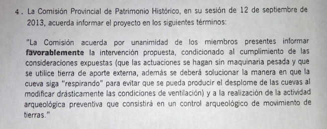 Dicho documento de la Comisión de Patrimonio Histórico es registrado en Urbanismo el 10 de octubre de 2013. GiM2014