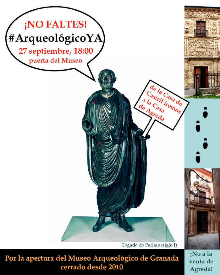Cartel movilización por la apertura del Museo Arqueológico y contra la venta de la Casa de Ágreda. 2014