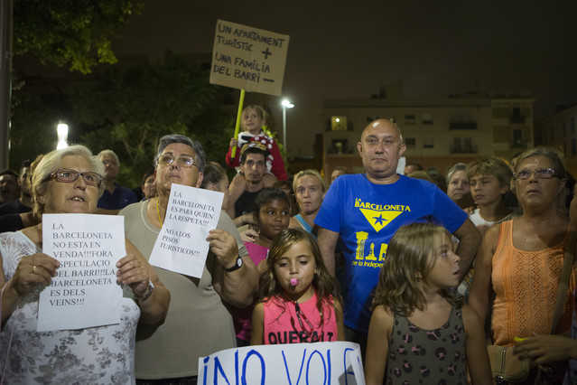 Protesta de los vecinos de la Barceloneta. 2014